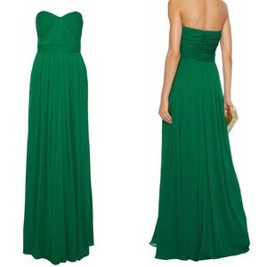 Badgley Miscka strapless ruched georgette gown